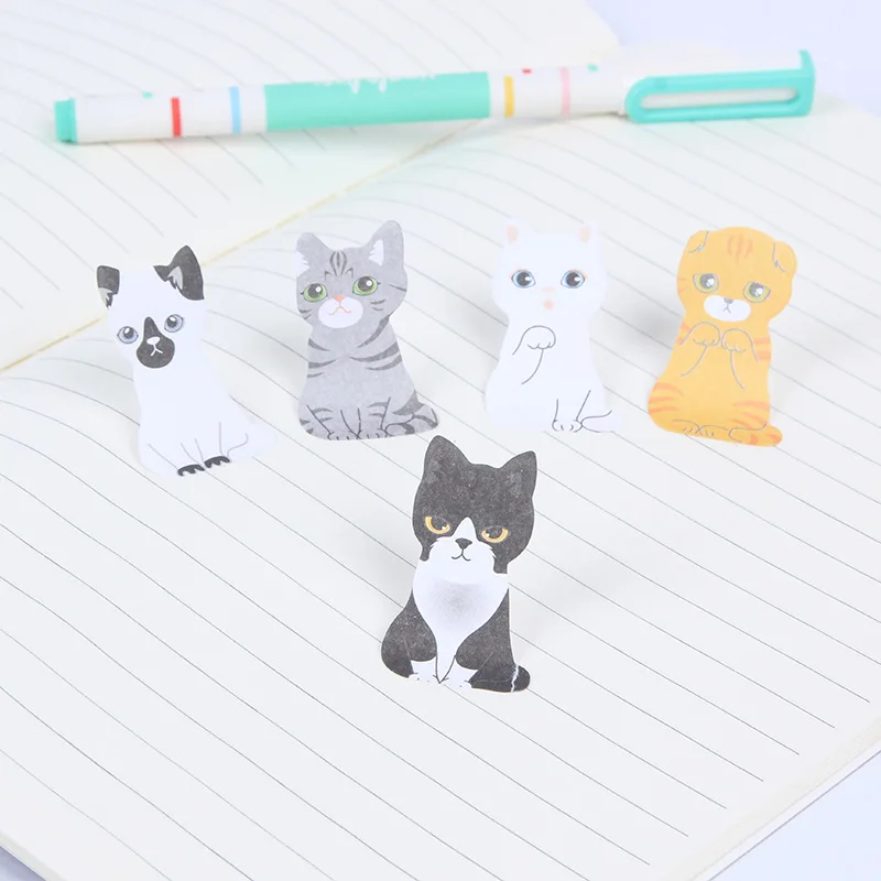 Комплект из 2 предметов/60 листов с мультяшным котом Бумага коробка наклейки