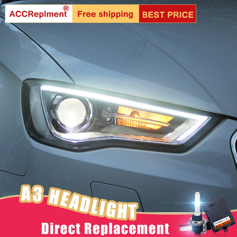 2 шт. светодиодный фары для автомобиля Audi A3 2014 2016 Автомобильные ангельские глазки