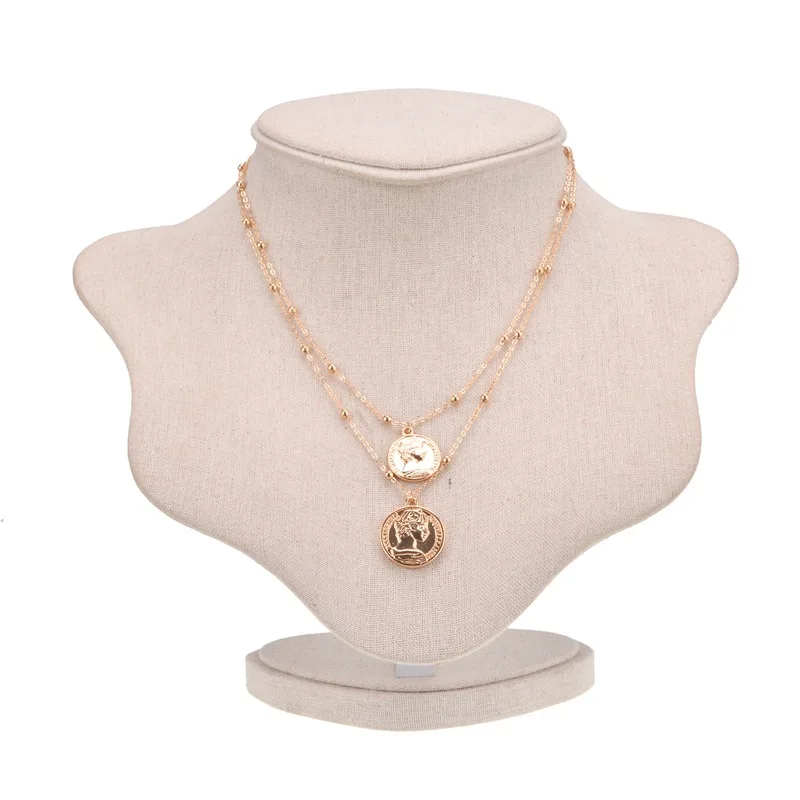 LUFANG модное милое простое массивное макси круглое монета ожерелье винтажное