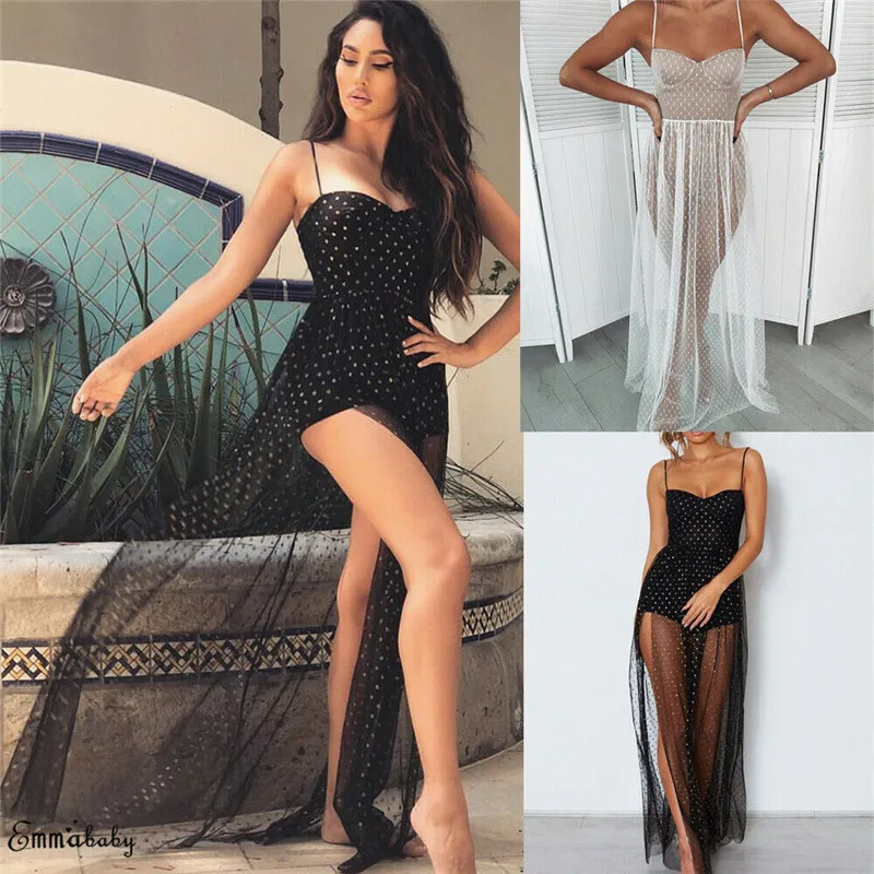 2019 Сетчатое перспективное сексуальное женское элегантное белое платье с