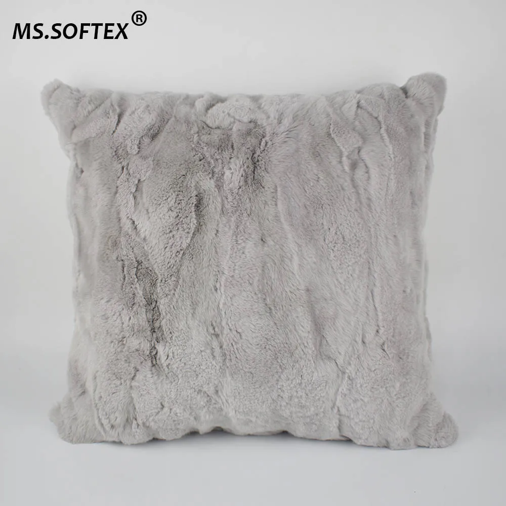 Наволочка из меха кролика MS.Softex наволочка натурального для подушки украшение