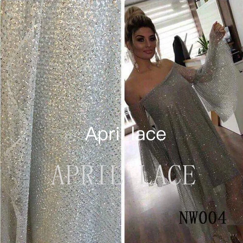 5 ярдов модель nw004 блестящая кружевная ткань с блестками|fabric for|fabric for weddingnet tulle |