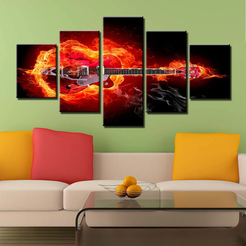 Современное художественное полотно 5 шт. музыкальные картины HD Печатный постер с