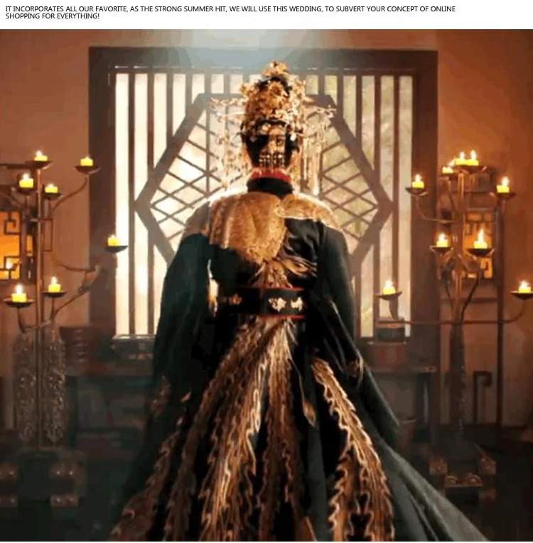 Черная вышивка великолепный YangMi мужской женский костюм Hanfu новейшая телевизионная игра императрица фу Яо Театральный Костюм ZhangSun Wuji