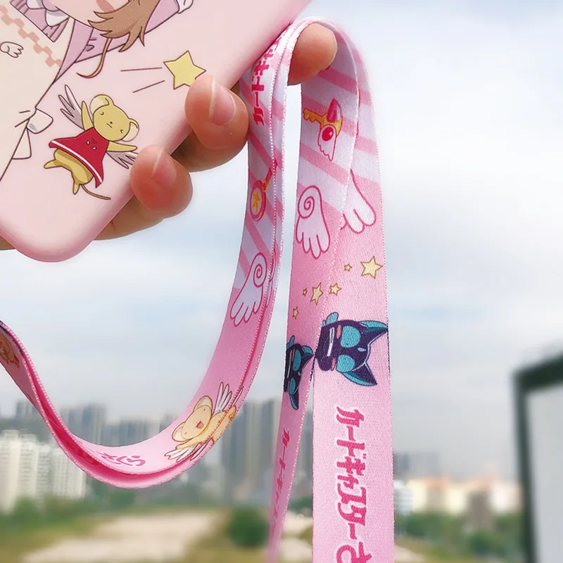 Аниме милый мультфильм Cardcaptor Сакура шеи ремешок для женщин КЛЮЧИ ID карты ТРЕНАЖЕРНЫЙ зал Телефон Чехол ремни USB бейдж держатель повесить веревку