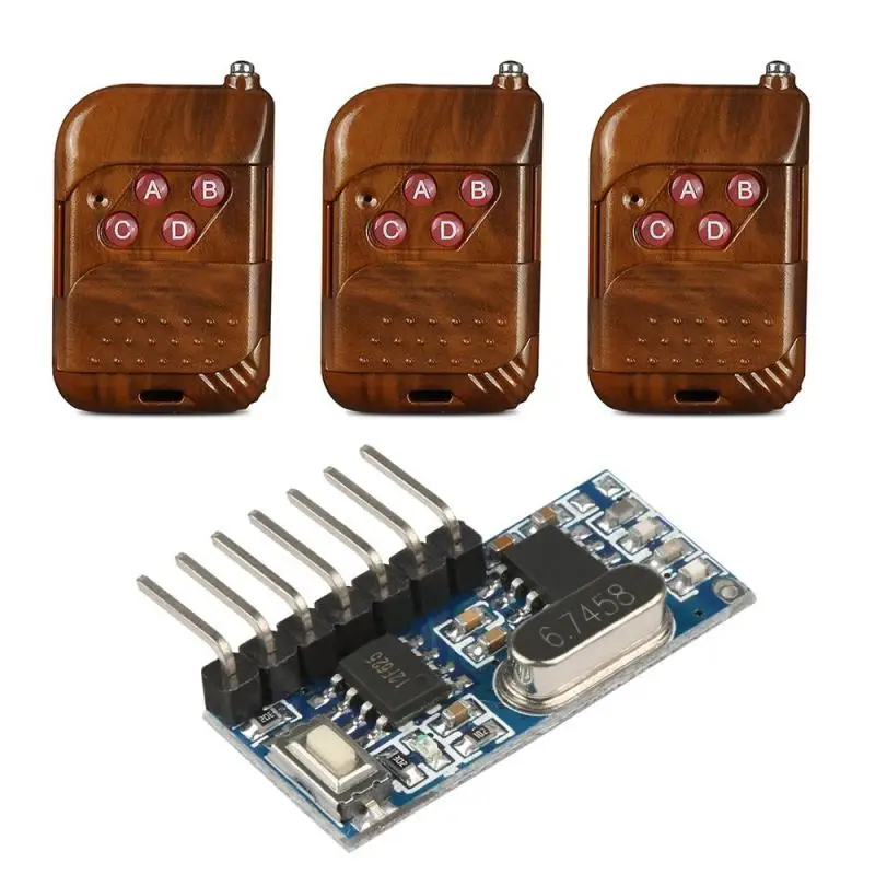 QIACHIP Wireless Remote Control 433mhz 4CH RF Learning Code 1527 Decoding Receiver and Transmitter Moudule For Light control DIY |