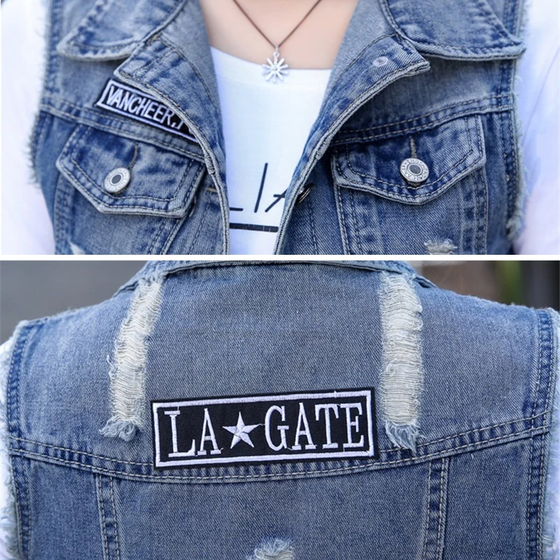 Женский короткий джинсовый жилет повседневная Облегающая джинсовая куртка без