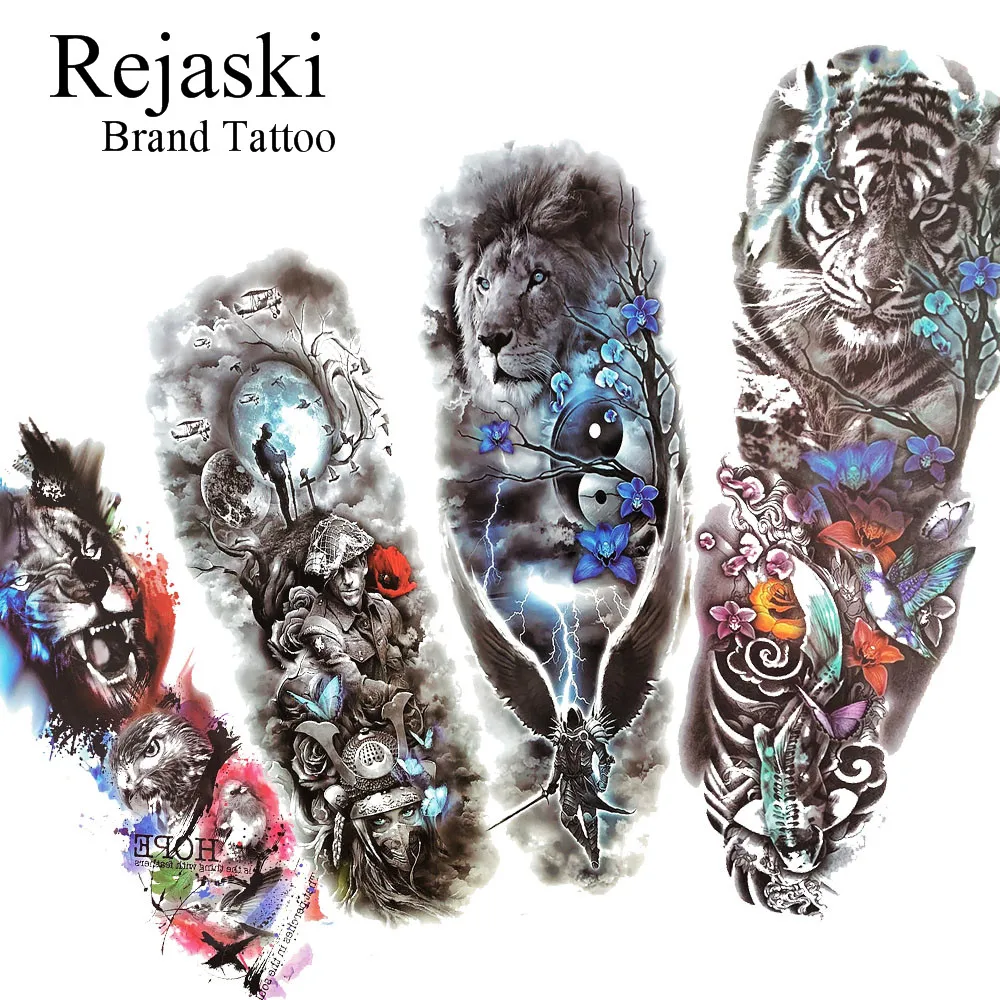Rejaski 3D наклейки для мужчин и женщин на все руки лес горы тигр временная