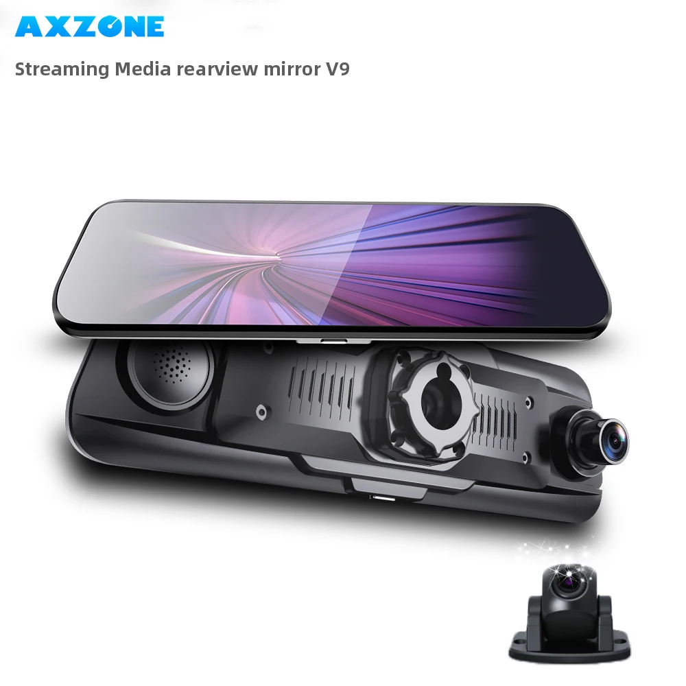 AXZONE V9 Stream зеркало заднего вида gps 1" камера заднего вида двойная Автомобильная камера 1080P супер ночное видение видеорегистратор регистратор видео рекордер