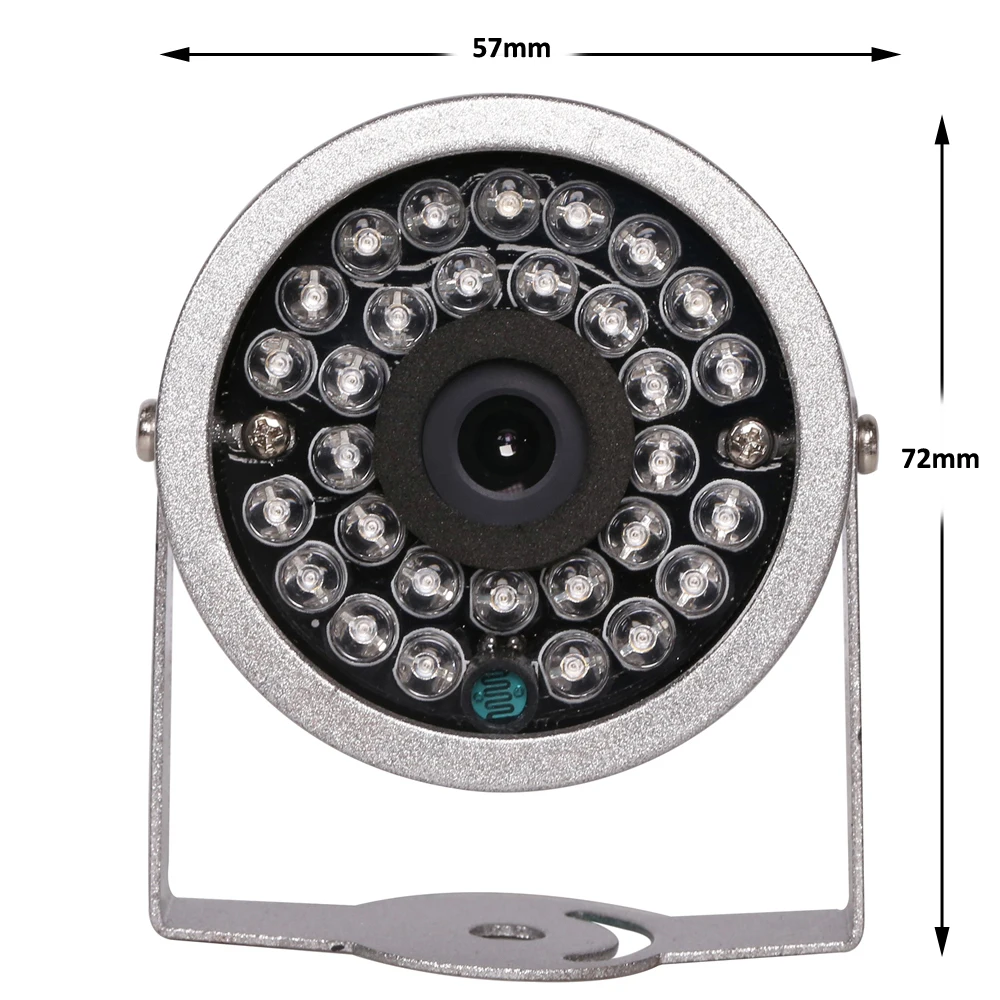 AZISHN CMOS 700TVL с аудио наблюдения 30 светодиодный ночного видения безопасности открытый цвет металлический корпус водонепроницаемый CCTV камера