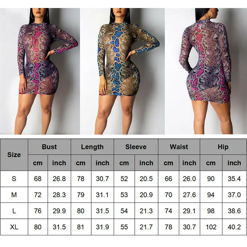 Женская сексуальная сетчатая Прозрачная облегающая вечерняя Клубная одежда