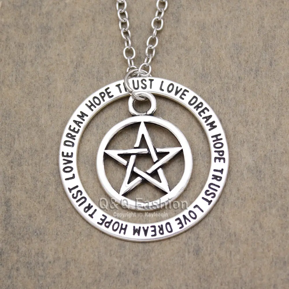 Посеребренная пентаграмма ловушка для ловушек супернатуральный кулон цепочка