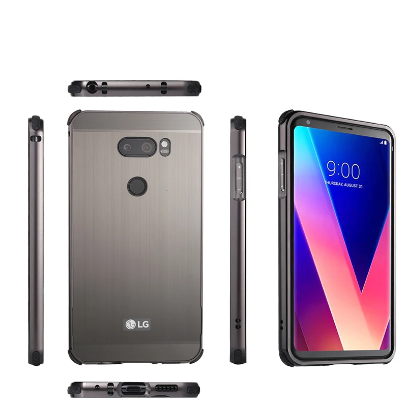 ZEALLION For LG V30 Plus Case 2 in 1 Plating Metal Aluminum Frame Slim Brushed PC Protection Back Cover | Мобильные телефоны и