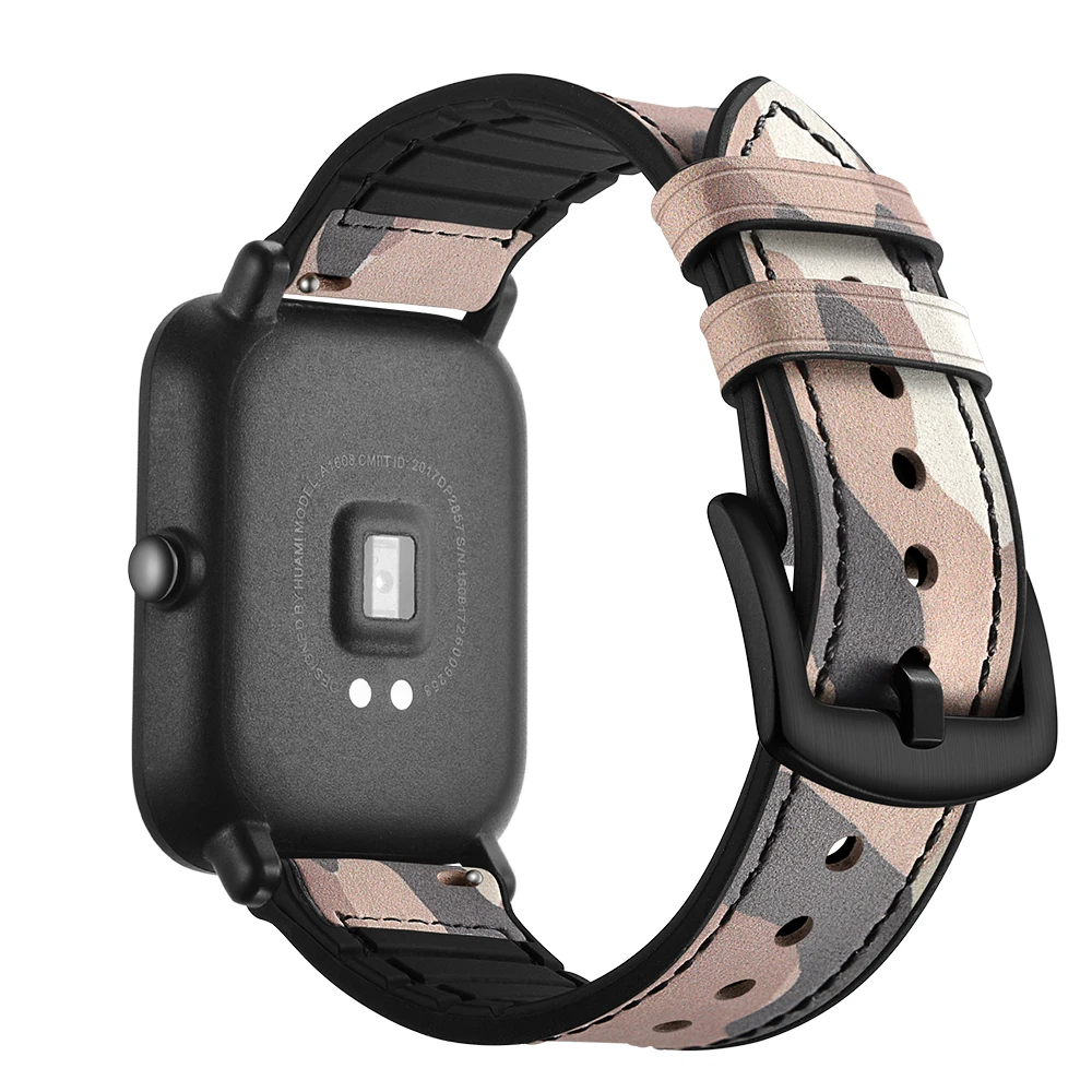 20 мм кожаный ремешок для Xiaomi Huami Amazfit BIP BIT Смарт-часы браслет для Xiaomi Amazfit ремешок из натуральной кожи ремень