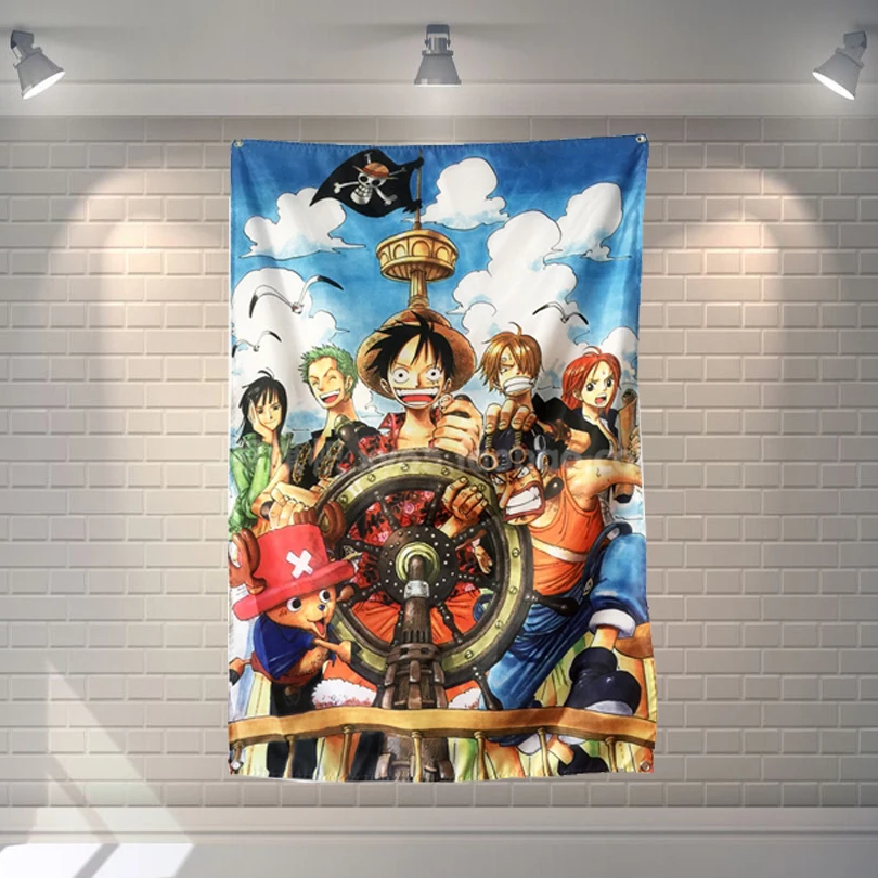 &quotONE PIECE&quot аниме плакат со сценами из фильмов свитки флаг Бар Кафе Отель тема