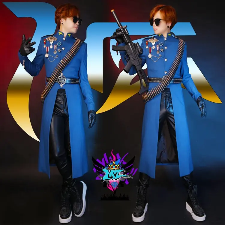 

S-6XL!The plus-size singer's costume Nightclub male singer male DJ perform clothing bar men's uniform stage clothing trend