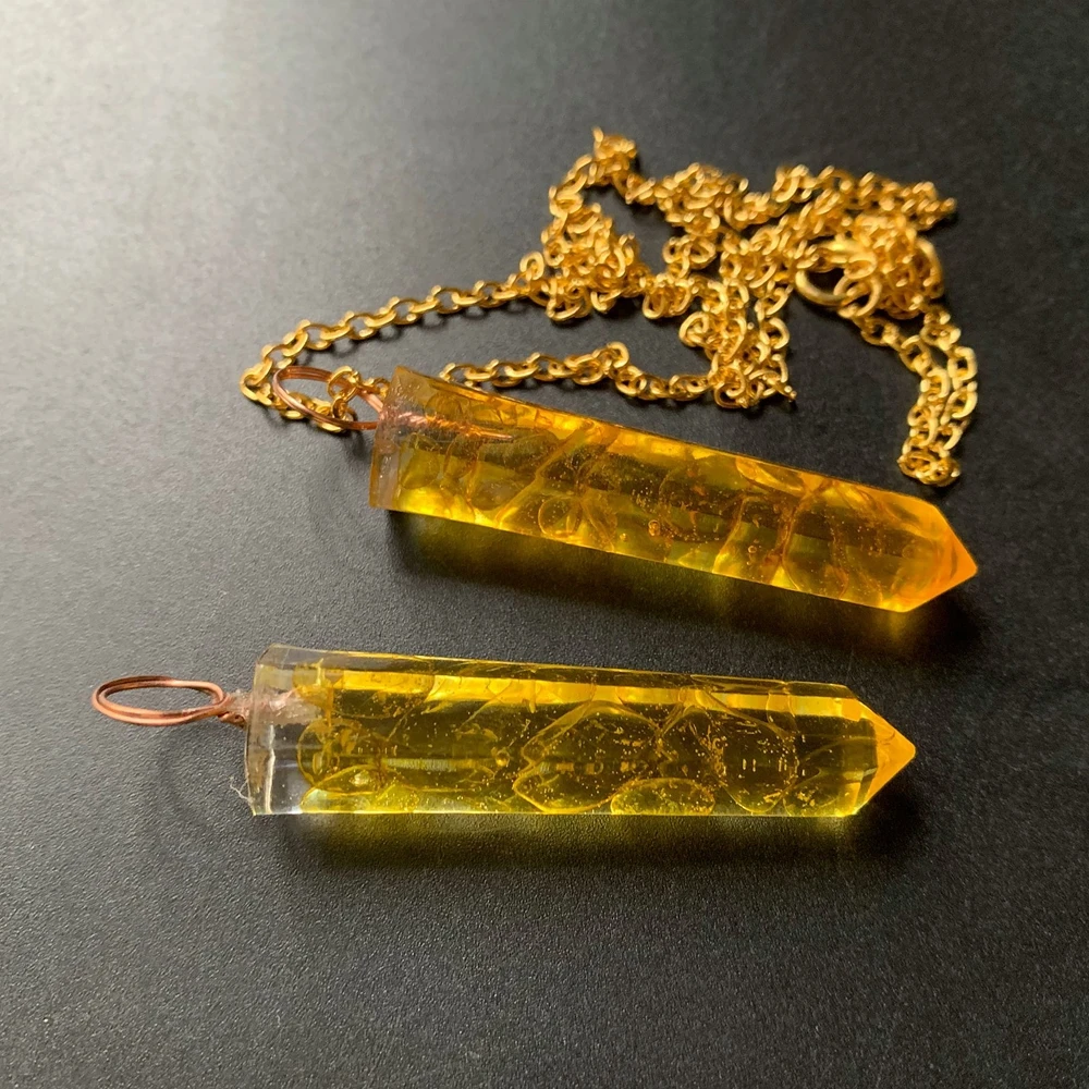 Камень цитрин КРИСТАЛЛ ТОЧКА кулон желтый кварц цепь ожерелье Orgone для исцеления