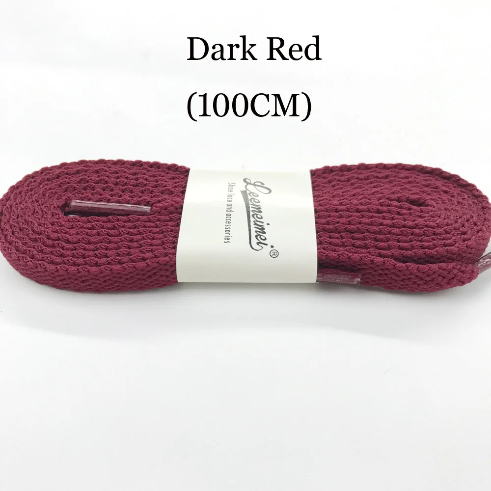 dark red 100 см шнурки для обуви высокого качества Полиэстер Модные Спортивные Повседневные туфли кружева твердые плоские шнурки Cordones Zapatilla 20 цветов - Цвет: dark red