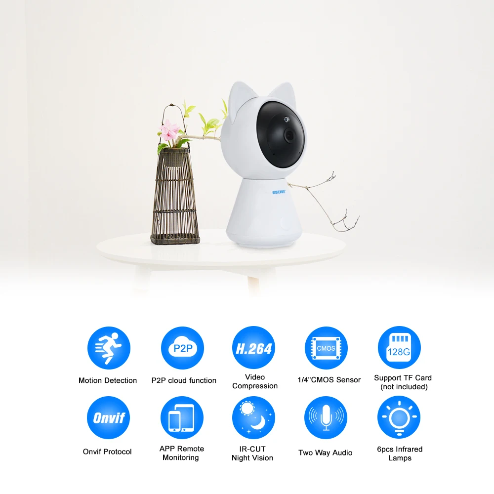 ESCAM 1080P IP облачная камера ИК лампы CCTV охранная сеть PTZ P2P ночное видение