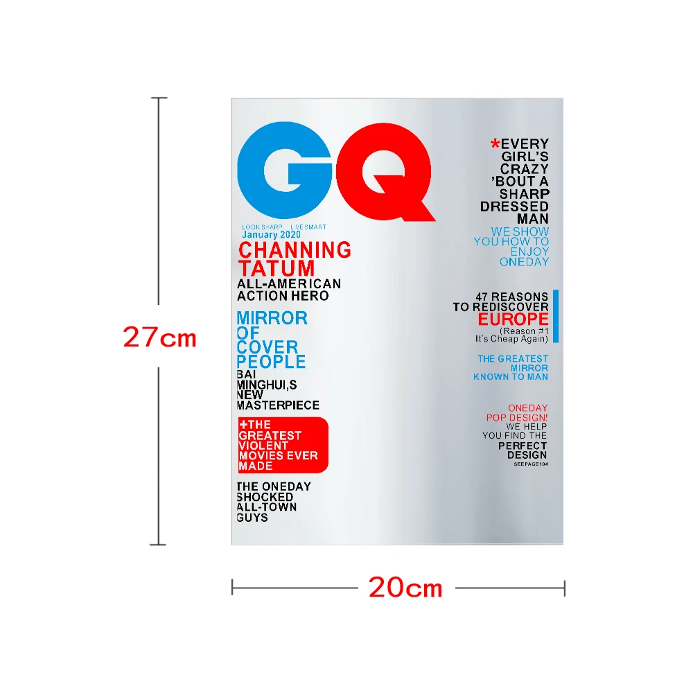Современный Прямоугольник GQ Обложка для журналов настенные Декорации для стен и зеркал с деревянной спинкой Висячие интерьеры зеркало для домашнего интерьера