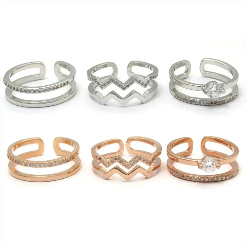 Новое простое модное Двухслойное женское кольцо индивидуальное панк