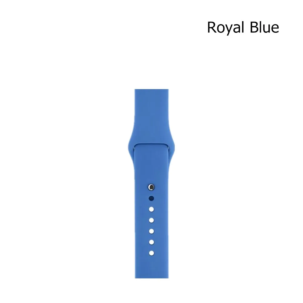 royal blue Классический спортивный силиконовый ремешок для Apple Watch серии 5 4 3 2 мягкий сменный ремешок для iWatch 38 42 мм ремешок 40 44 мм браслет - Цвет ремешка: royal blue