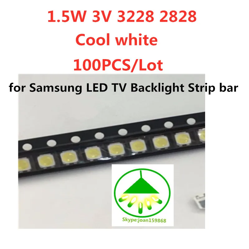 100 шт. 2828 3228 светодиодный SMD ТВ Подсветка 3 в 1 Вт 350MA светодиодный бусины холодный белый для samsung SPBWH1320S1EVC1B1B