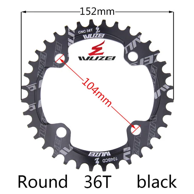 Black 36T Round Одна узкая ширина система скорости Crown 104 Bcd 1 Rodada 38 36 34 32 T Mtb 9 10 11 S 1*11 крест кольцо - Цвет: Black 36T Round