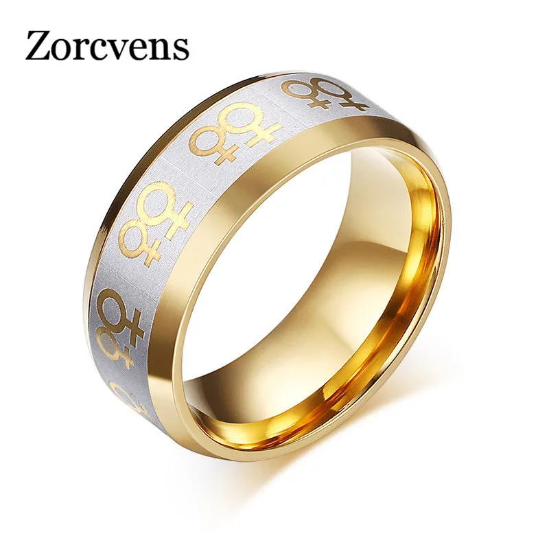 Женские золотые кольца ZORCVENS обручальное кольцо из нержавеющей стали для геев