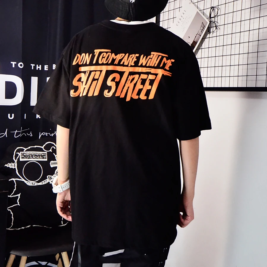 Мужская забавная футболка для скейтборда модная в стиле хип хоп большого размера