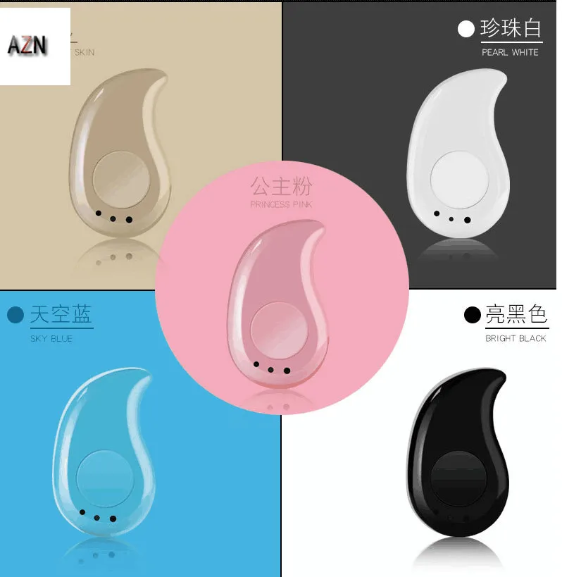 AZN S530 Mini Wireless Bluetooth Earphone in ear Sports with Mic Earbuds Handsfree Headset Earphones Earpiece for iPhone 7 | Электроника
