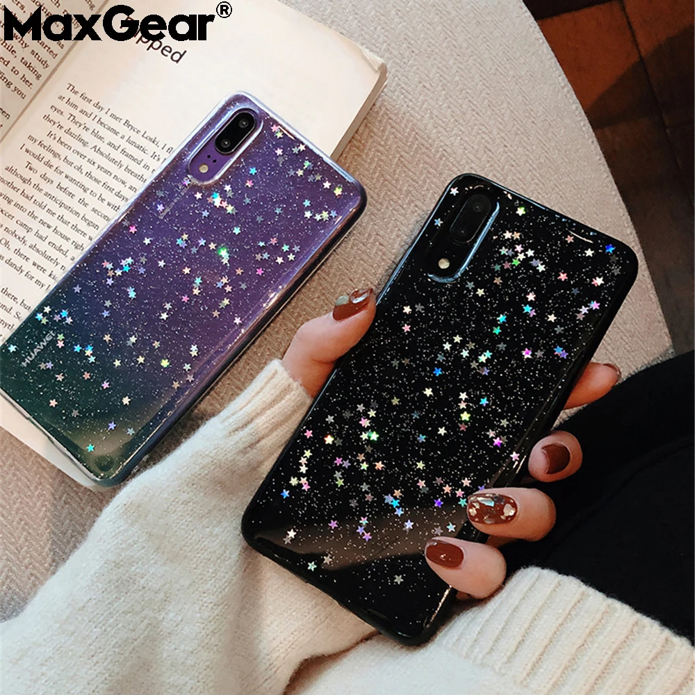 Роскошный Прозрачный блестящий чехол со звездами для Huawei P10 Plus P20 P30 Pro Honor 9 10 Lite V10 V20 Mate 20 Nova 2S 3i 3 P Smart 9