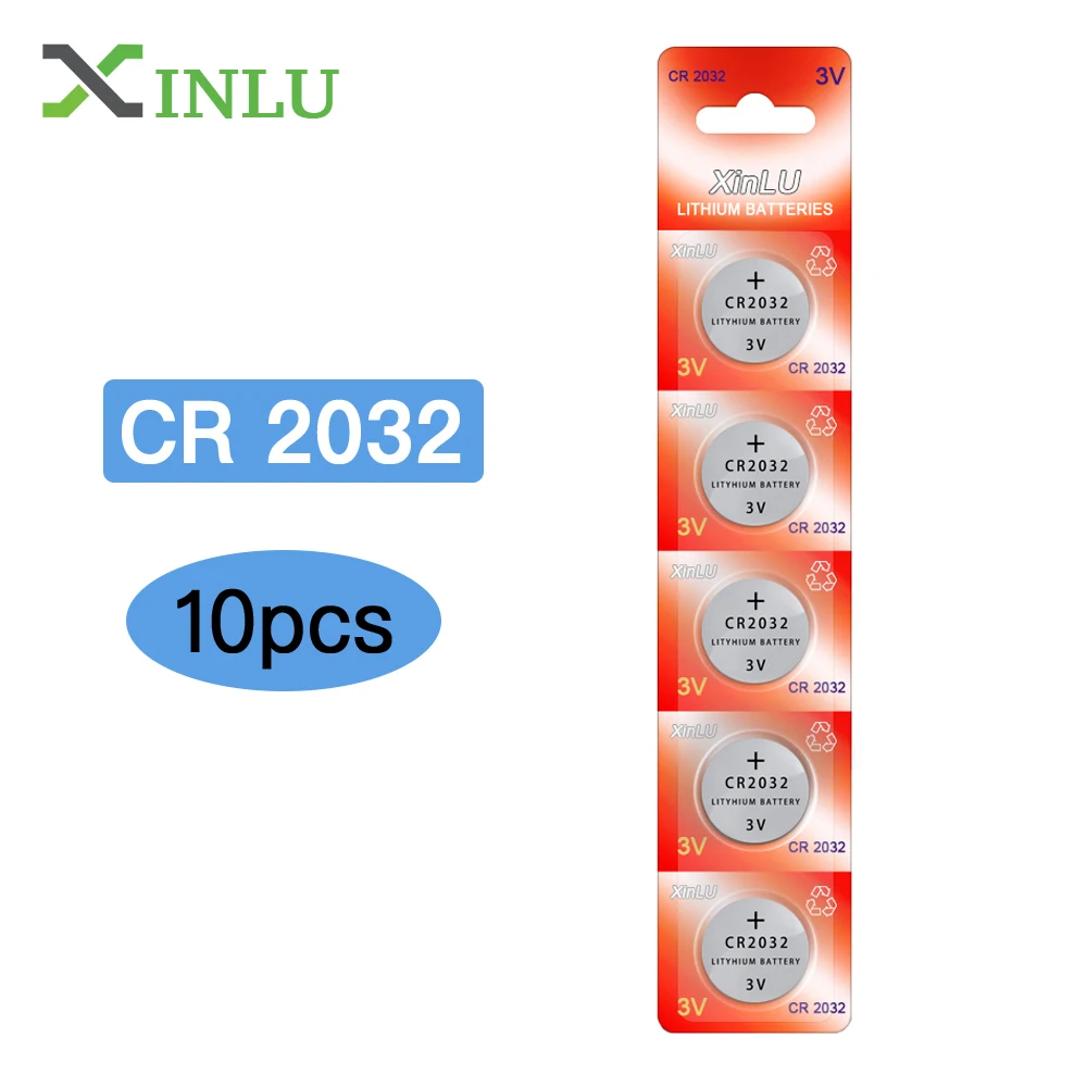 10 шт. батарейка CR2032 3 в литиевая для монет батарея часов электрическая игрушка