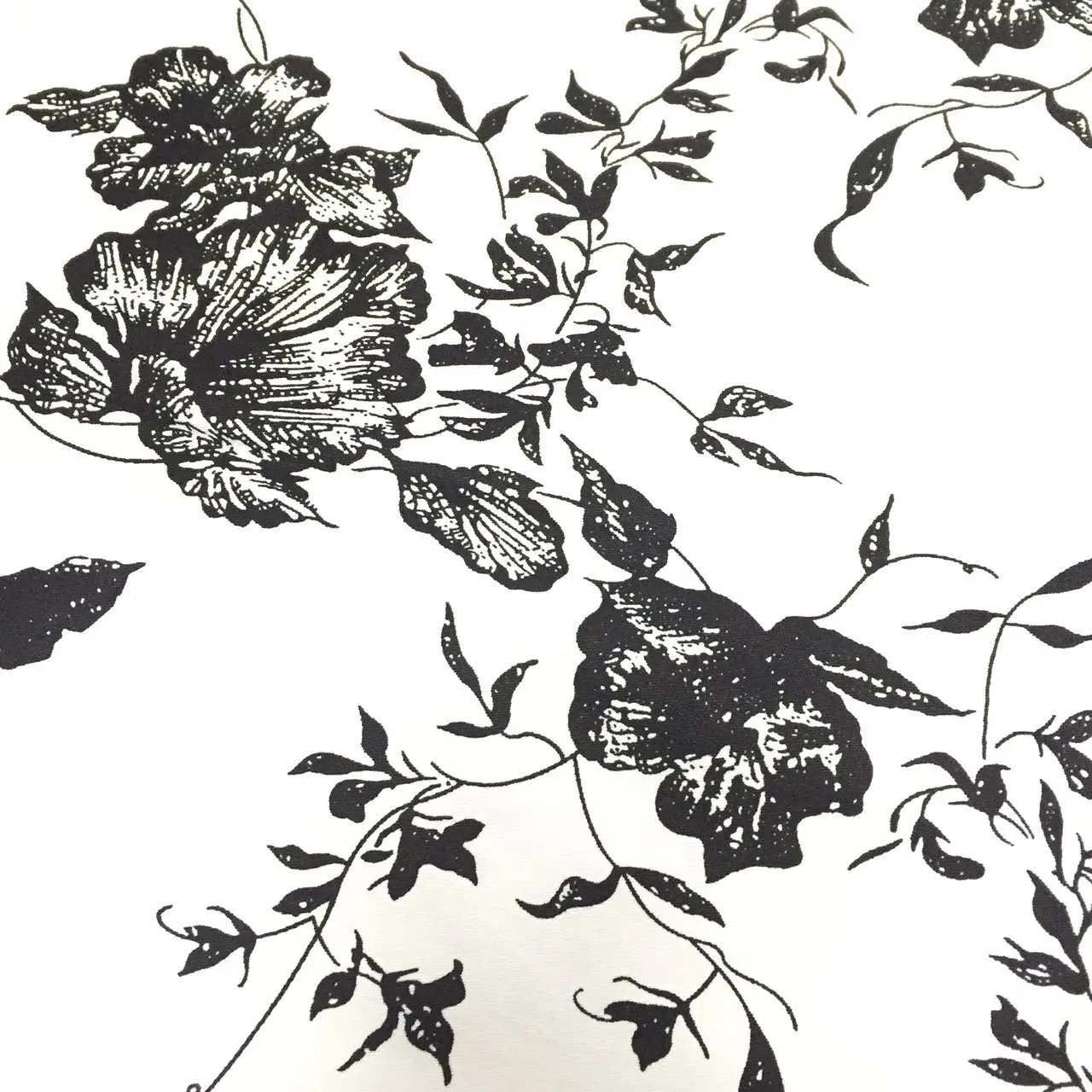 

LEO&LIN High-density Stretch Poplin Restoring White With Black Printing Diy Craft Cotton Cloth Fabric Tissus 50cm