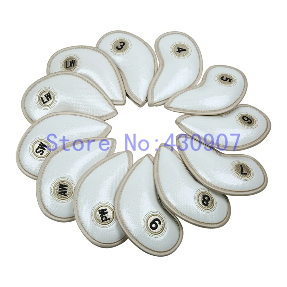 12 шт. черная полиуретановая искусственная кожа для гольфа с чехлом 3-9 PW SW AW LW |