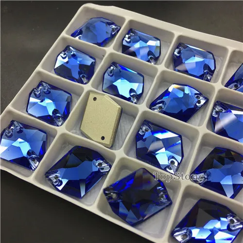 T243 Capri Blue TopStone K9 Стекло Кристалл 13x17 мм космический пришить Камень плоской задней Швейные бусины более Цвета смешивания - Цвет: T243 Capri Blue