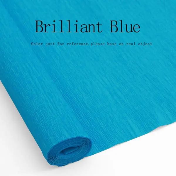 Brilliant Blue 50 см* 250 см Дети DIY морщин бумага оберточная бумага украшения оригами цветок Скрапбукинг креп бумага - Цвет: Brilliant Blue