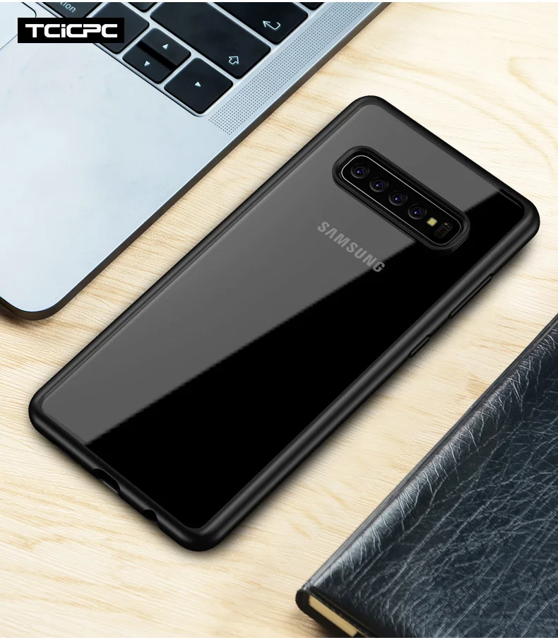 TCICPC для samsung S10 чехол samsung Galaxy S10 Plus чехол s силиконовая рамка прозрачность акриловый жесткий чехол для Galaxy S10E S10 Plus