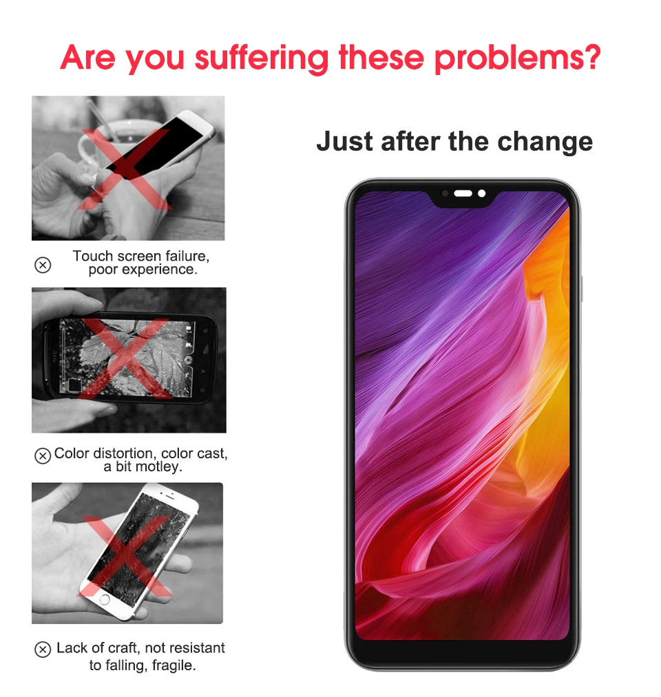 5,84 дюймов дисплей для Xiaomi mi A2 Lite дисплей сенсорный экран дигитайзер Замена для Xiao mi Red mi 6 Pro lcd mi A2 Lite lcd