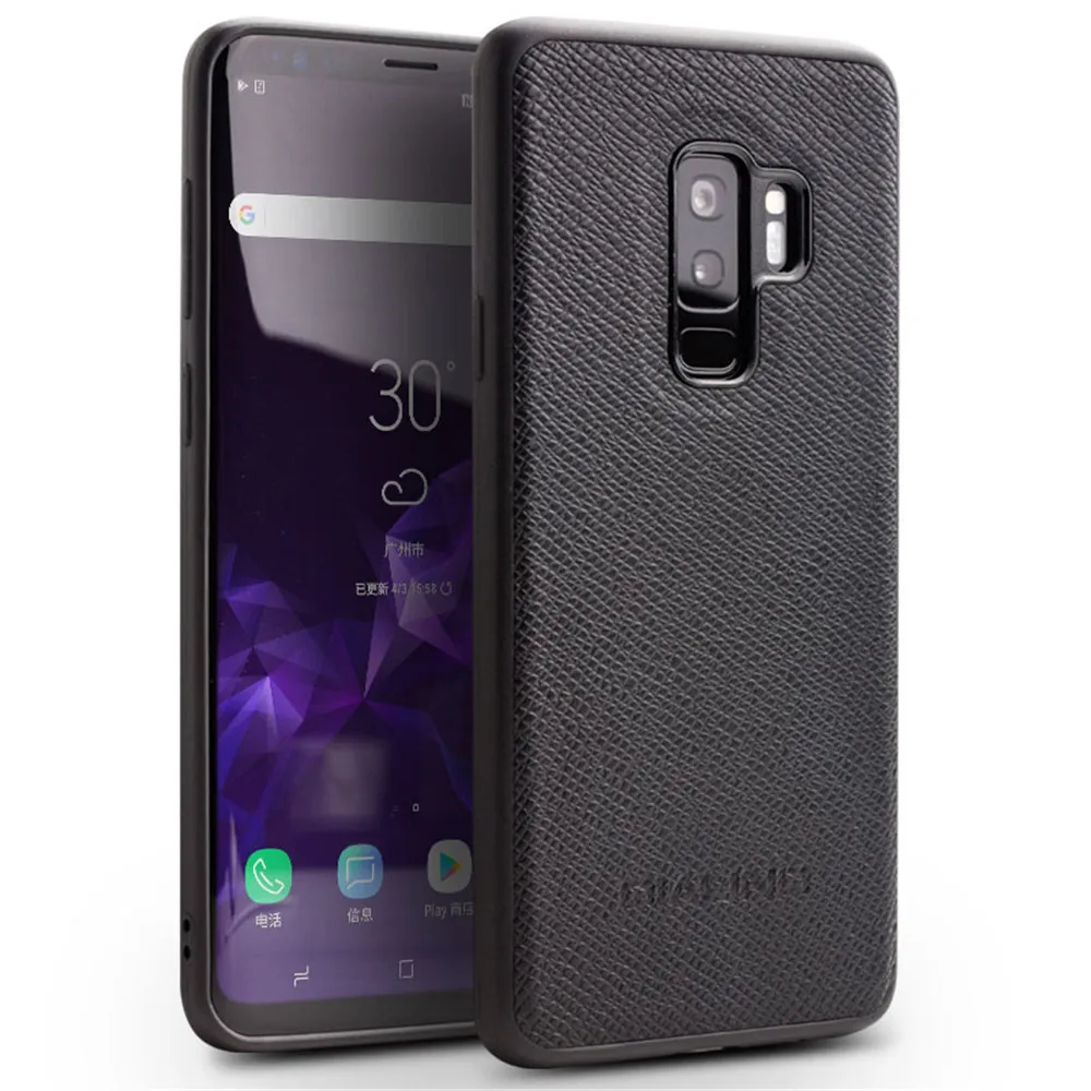 QIALINO Чехол книжка из натуральной кожи для Samsung Galaxy S9 модный роскошный чехол