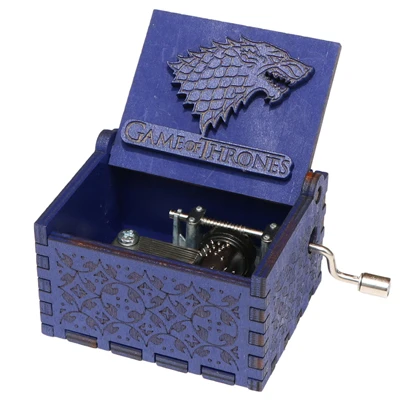 Game of thrones 1-BU Антикварная резная деревянная рукоятка 3D Звездные войны музыкальная шкатулка Игра престолов тема Caixa De Musica украшения подарок на день рождения - Цвет: Game of thrones 1-BU