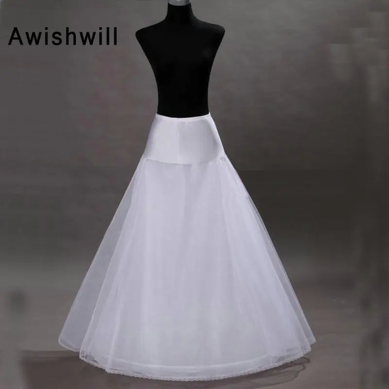 Недорогое Тюлевое платье А силуэта для свадьбы подъюбник с кружевной отделкой