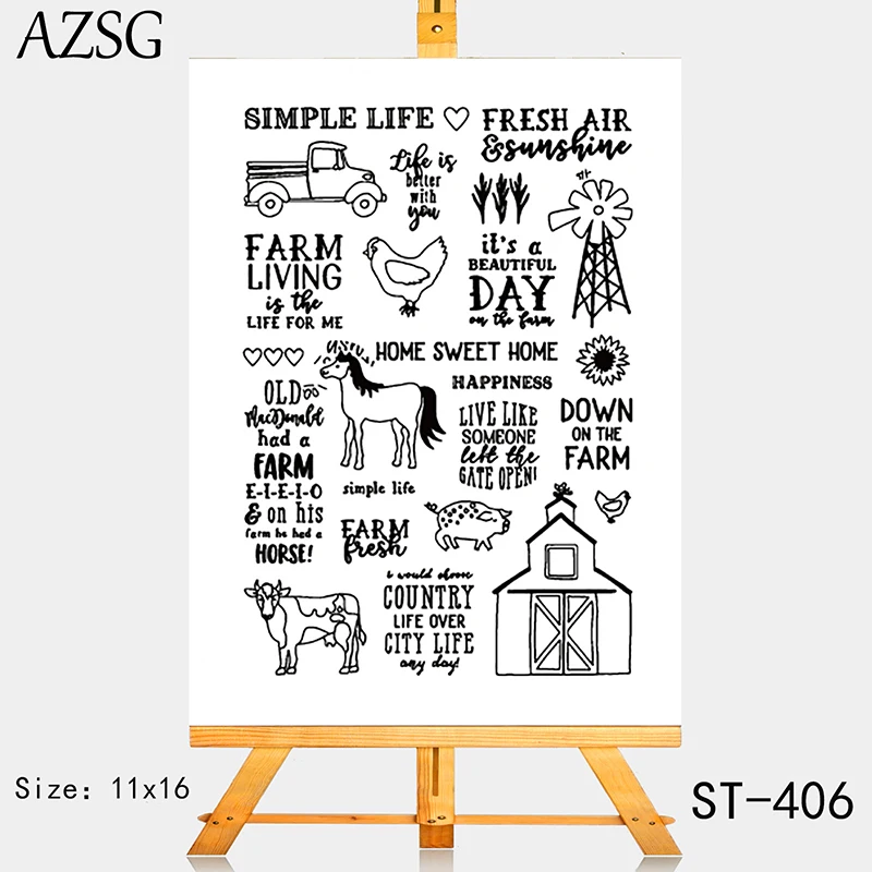 

AZSG Comfortable Simple Rural Life Clear Stamps For DIY Scrapbooking/Card Making/Album Decorative Silicone Stamp Crafts