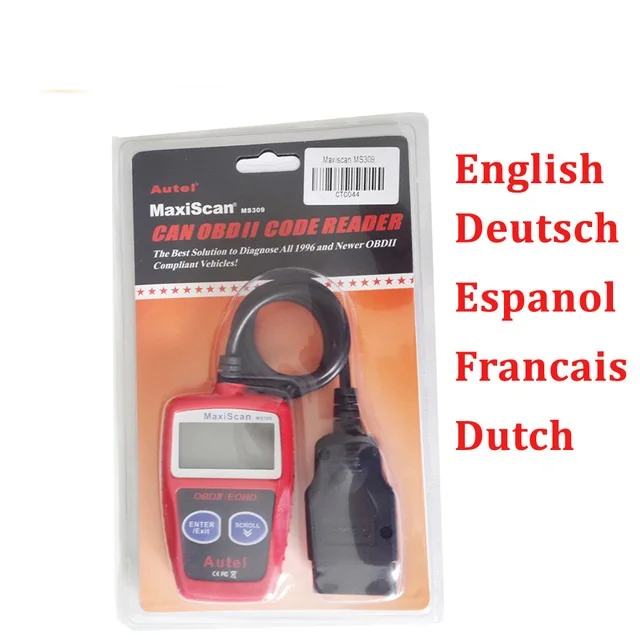 2019 OBD2 MaxiScan MS309 CAN BUS считыватель кодов EOBD OBD II диагностический инструмент KW806 PK OM121