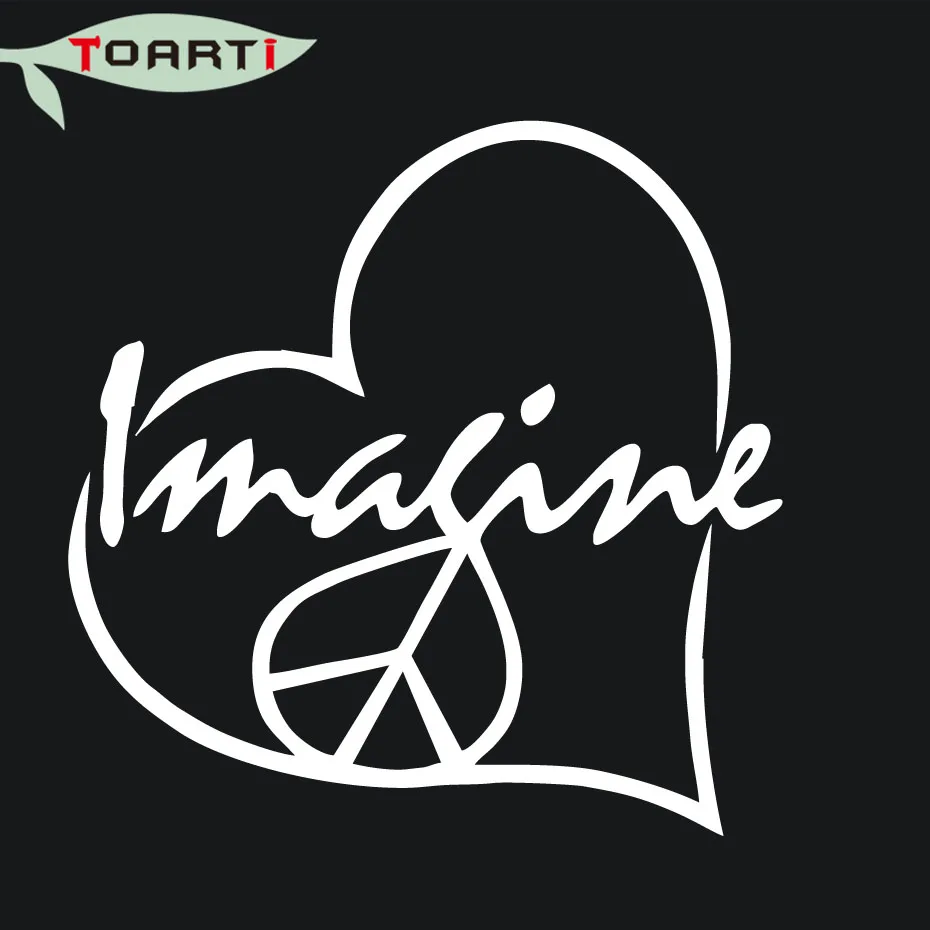 Imagine Peace Love Heart виниловая Свадебная наклейка для автомобиля Стайлинг наклейки