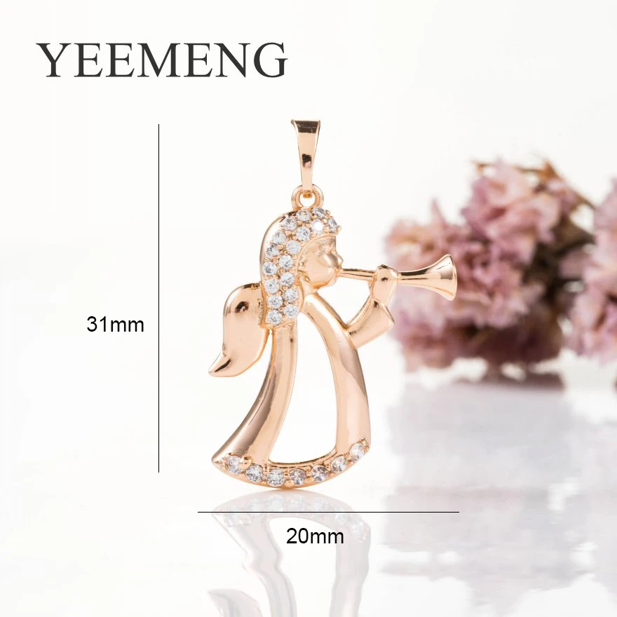 YEEMENG 585 розовое золото Bijoux 2019 моды Ангел форма Цепочки и ожерелья прекрасный s
