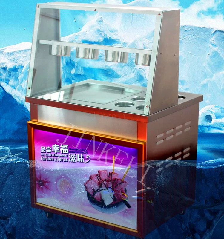 

18 Бесплатная доставка в дом от двери до двери корабль электрическая машина для мороженого сковорода молочного льда R410 машина для жарки льда