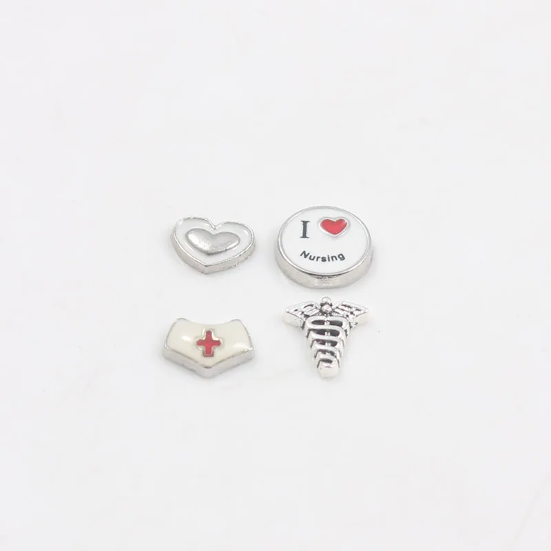 100 шт. плавающие Амулеты с надписью I Love Nursing для медсестер ювелирные поделки