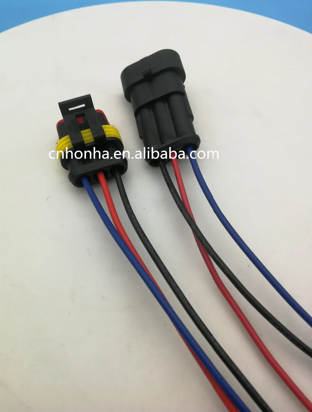 Free shipping Tyco Amp 3 Way Female Male ip67 Car Waterproof Electrical Wire harness Connector 282087-1 282105-1 | Автомобили и