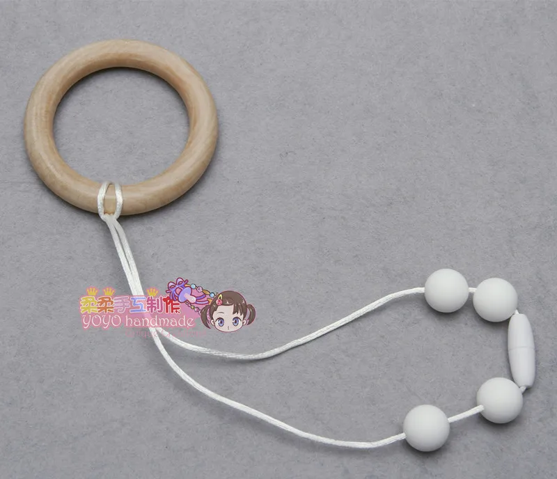 MIYOCARWhite baby teether Rin Teether ожерелье силиконовый Прорезыватель для зубов из бусин с